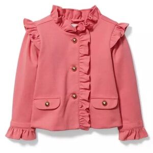 NWT Janie and Jack Pink Ruffle Blazer Size 6